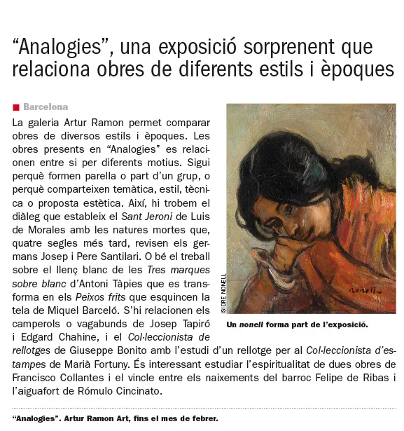 Portada de la revista El Temps amb un primer pla d'una dona i el titular 'Analogies' a la capçalera, millorant la informació de premsa.