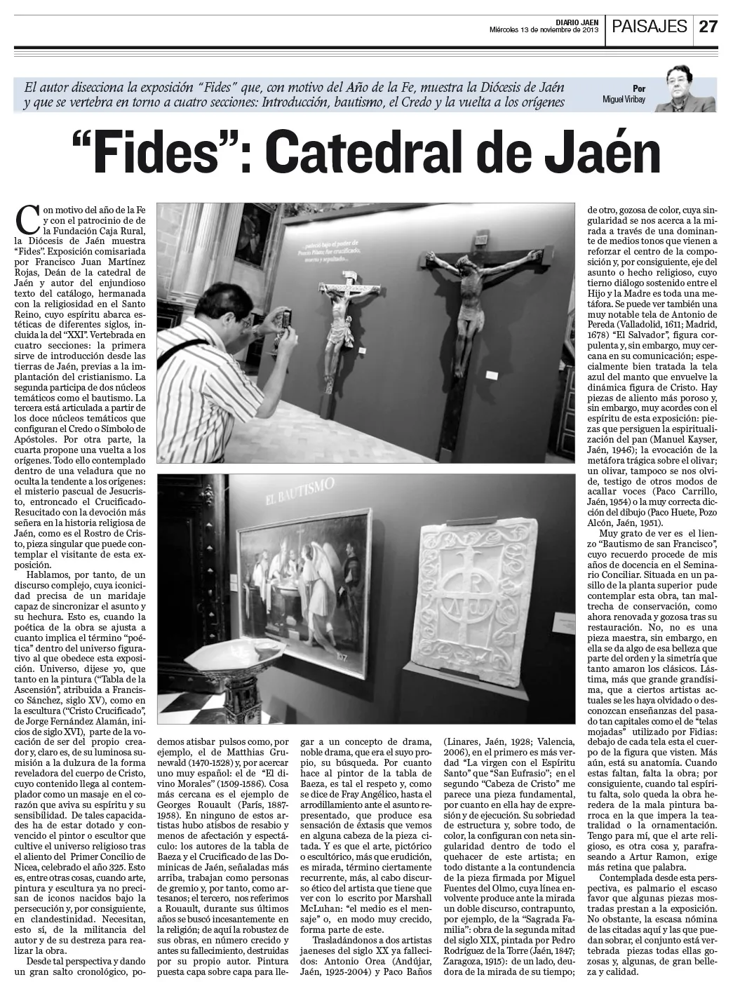 Extracto del Diario de Jaén con el titular 'Fides' destacando la Catedral, optimizado para lectores de pantalla.
