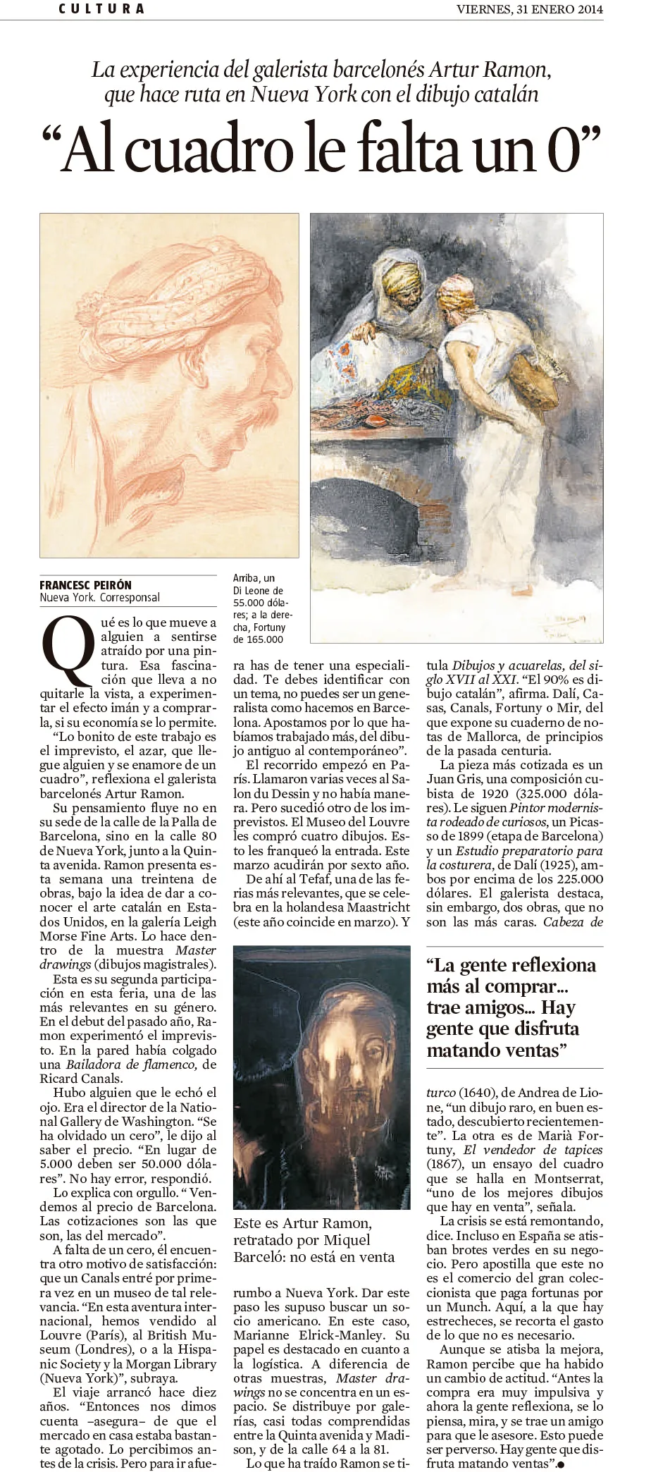 Detalle de una pieza de arte minimalista con un gran número cero en una exposición, evocando la temática de la noticia de "Al cuadro le falta un 0" en La Vanguardia.